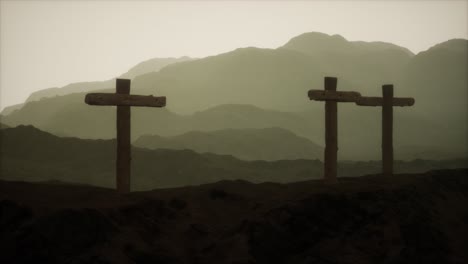 wooden-Crucifix-cross-at-mountain